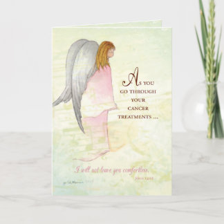 Carte Soutien au cancer, ange religieux