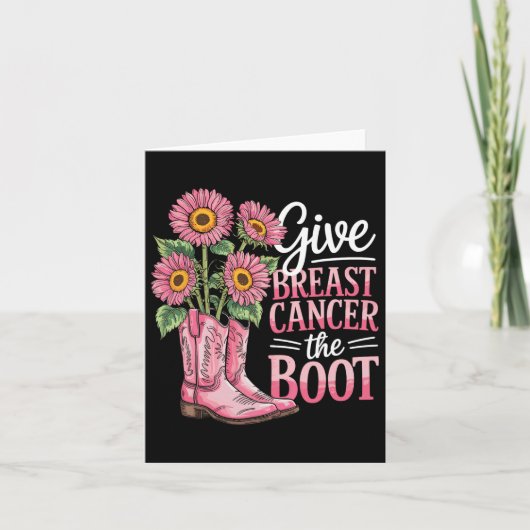 Carte Soutien du cancer du sein Boot amusant (Devant)