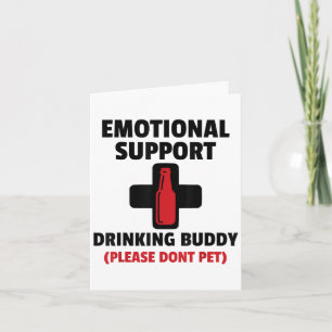 Carte Soutien émotionnel Boire Buddy Adulte Drôle Boire