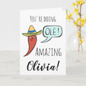 Carte Soutien Encourageant Chilli Drôle Mignon (Fleur jaune)