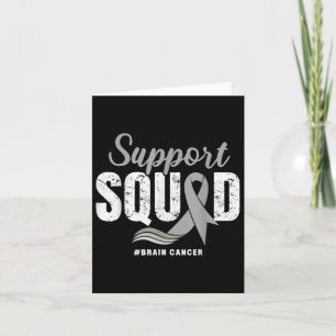 Carte Soutien pour le cancer du cerveau Squad Gray Ribbo