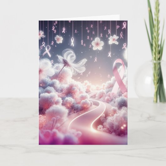 Carte Soutien Ruban Rose Cancer du Sein (Devant)