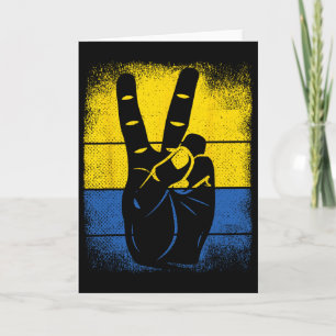 Carte Soutien Signe de Paix Drapeau de l'Ukraine Liberté