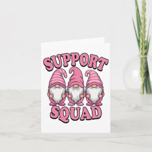 Carte Soutien Squad Cute Rose Gnome Cancer du sein