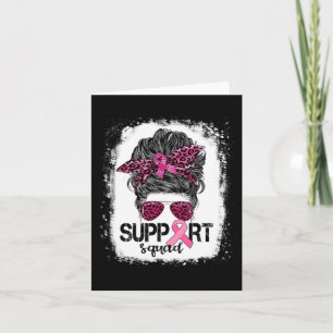 Carte Soutien Squad Messy Bun Pink Warrior Cancer du sei