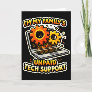 Carte Soutien technique gratuit de la famille drôle tech