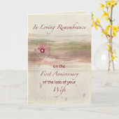 Carte Souvenir 1er anniversaire de la perte de la fleur (Fleur jaune)