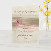 Carte Souvenir 1er anniversaire de la perte des fleurs d (Fleur jaune)