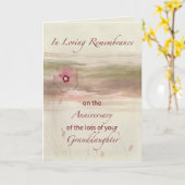 Carte Souvenir Anniversaire de la perte de la petite-fil (Fleur jaune)