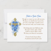 Carte Souvenir commémoratif de croix dorée et de fleurs (Dos)