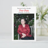 Carte souvenir commémorative de poème cardinal  (Debout devant)