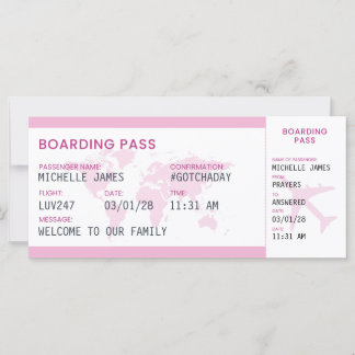Carte souvenir de billet d'embarquement pour l'ado