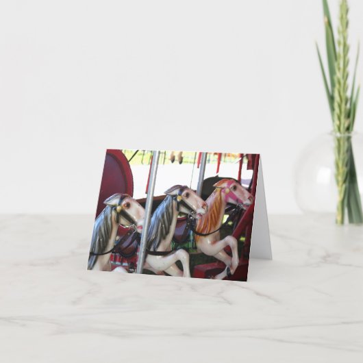Carte Souvenir de cheval de carrousel Note (Devant)