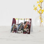 Carte Souvenir de cheval de carrousel Note (Fleur jaune)
