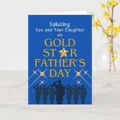 Carte Souvenir de la fille Fête des pères Gold Star (Fleur jaune)
