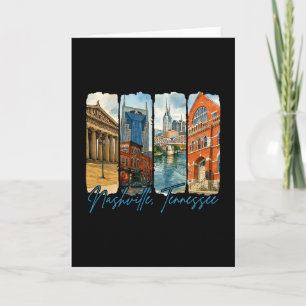 Carte Souvenir de Nashville Tennessee à l'empreinte de p