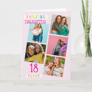 Carte Souvenir de photos de fille pour son 18ème anniver