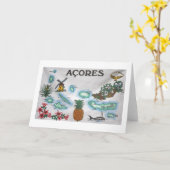 Carte souvenir des Açores (Fleur jaune)