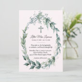 Carte Souvenir des funérailles florales en couronne rose (Debout devant)