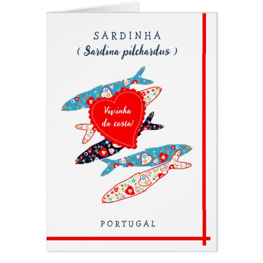 Carte souvenir sardines portugaises (Devant)