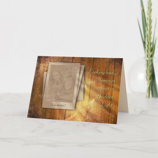 Carte Souvenirs dorés (personnalisables) (Devant)