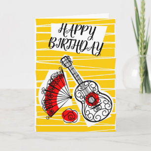 Carte Souvenirs espagnol Anniversaire intérieur Texte ve