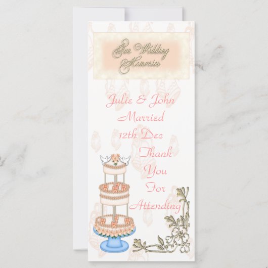 Carte Souvenirs mariages (Dos)