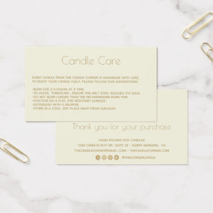 Carte Soy Candle Soy moderne avec logo