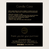 Carte Soy Soy Candry avec logo noir (Devant & derrière)