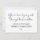 Carte Soyez à côté de ma proposition de demoiselle d'hon (Devant)