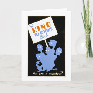 Carte Soyez aimable avec le club de livres WPA 1940