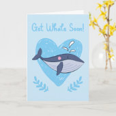 Carte Soyez Bien Bientôt Drôle Cartoon Whale Salutation (Fleur jaune)