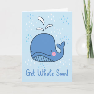 Carte Soyez Bien Bientôt Drôle Cartoon Whale Salutation