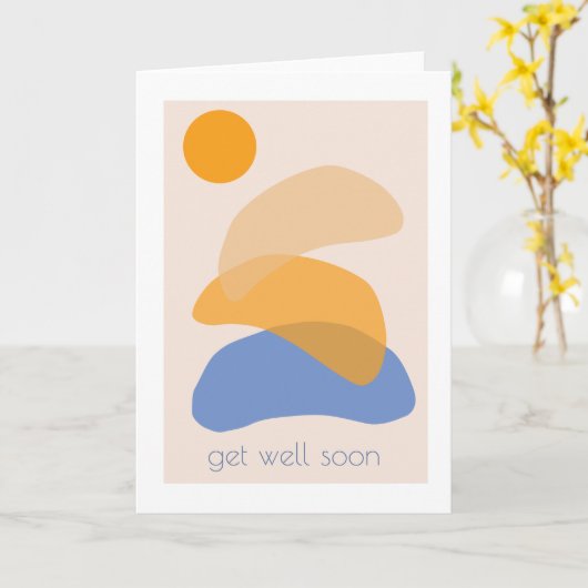 Carte Soyez bien bientôt moderne (Fleur jaune)