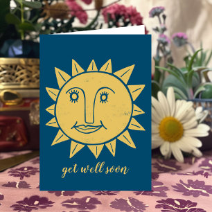 Carte Soyez bien Bientôt Sunshine Sympathy Care Bleu CUS