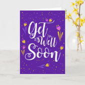 Carte Soyez Bien Bientôt Typographie Violet foncé Saluta (Fleur jaune)