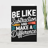 Carte Soyez comme la soustraction et faites une différen (Devant)