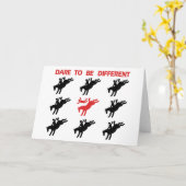 Carte Soyez Différent - Drôle Cheval Dit (Fleur jaune)