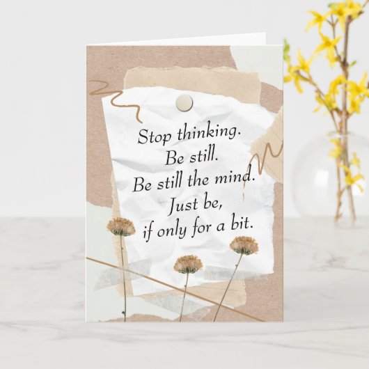 Carte Soyez encore l'esprit collage numérique (Fleur jaune)