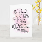 Carte Soyez fier du travail que vous faites (Fleur jaune)