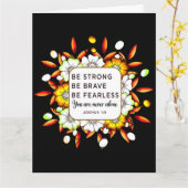 Carte Soyez Forts Braves Sans Peur - Verset Biblique   (Fleur jaune)