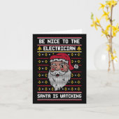 Carte Soyez Gentil Avec L'Électricien Que Père Noël Rega (Fleur jaune)