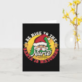 Carte Soyez Gentil Avec L'Infirmière Père Noël Regarde N (Fleur jaune)