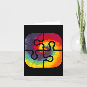 Carte Soyez gentil Pièces de Puzzle Tie Dye Cute Autisme