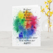 Carte Soyez heureux (Fleur jaune)