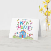 CARTE SOYEZ HEUREUX DANS VOTRE ***NOUVELLE MAISON**** (Fleur jaune)
