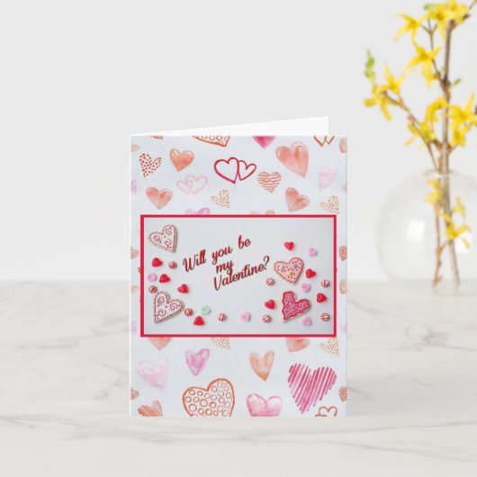 Carte Soyez ma Saint-Valentin (Fleur jaune)