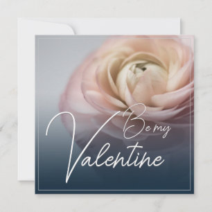 Carte Soyez ma Saint-Valentin avec une grande rose rose