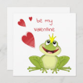 Carte Soyez ma Saint Valentin Cute Frog Prince (Devant / Derrière)