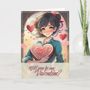 Carte Soyez ma Saint-Valentin dans le style Manga 31470